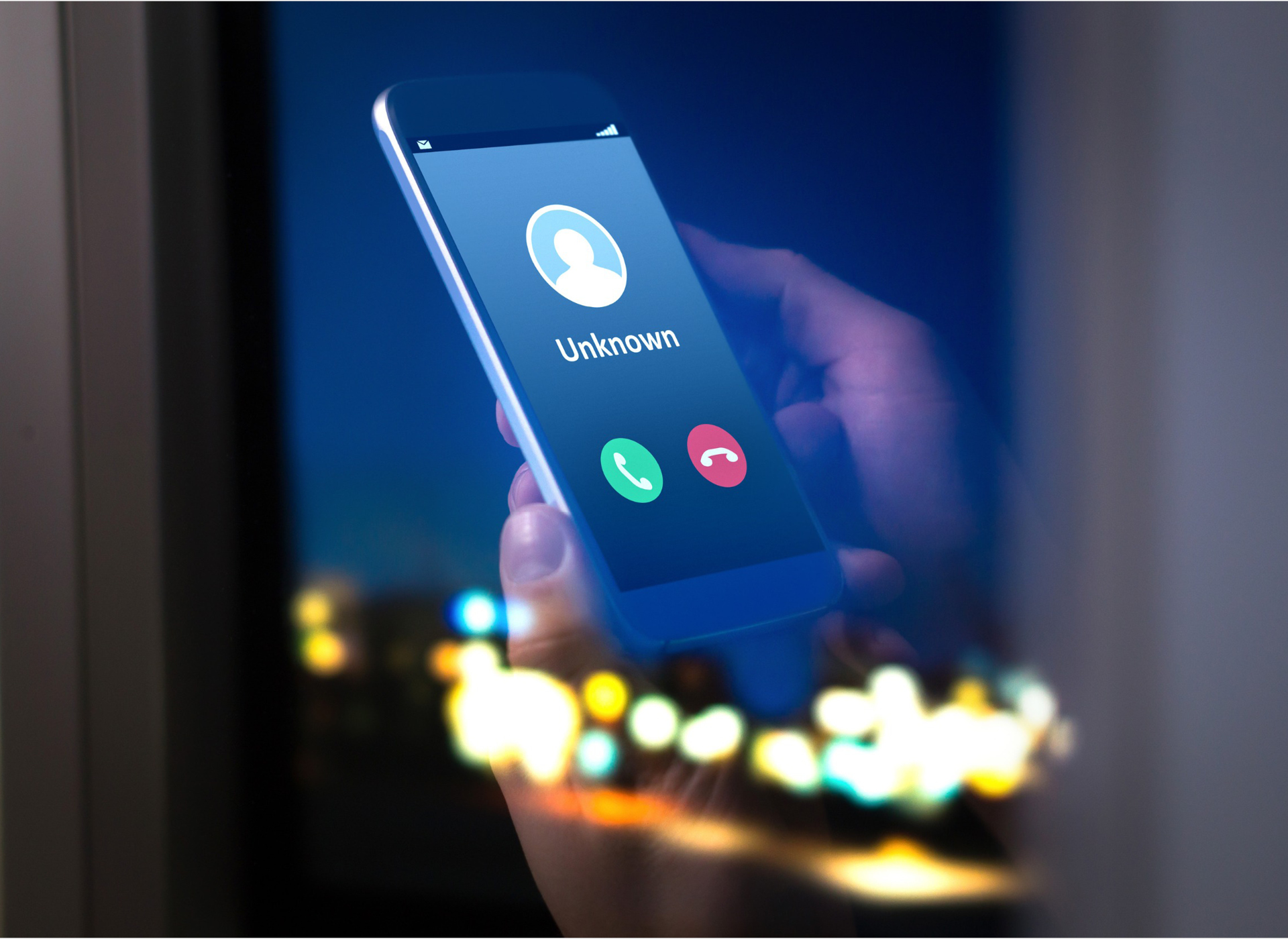 smartphone with unknown caller ringing