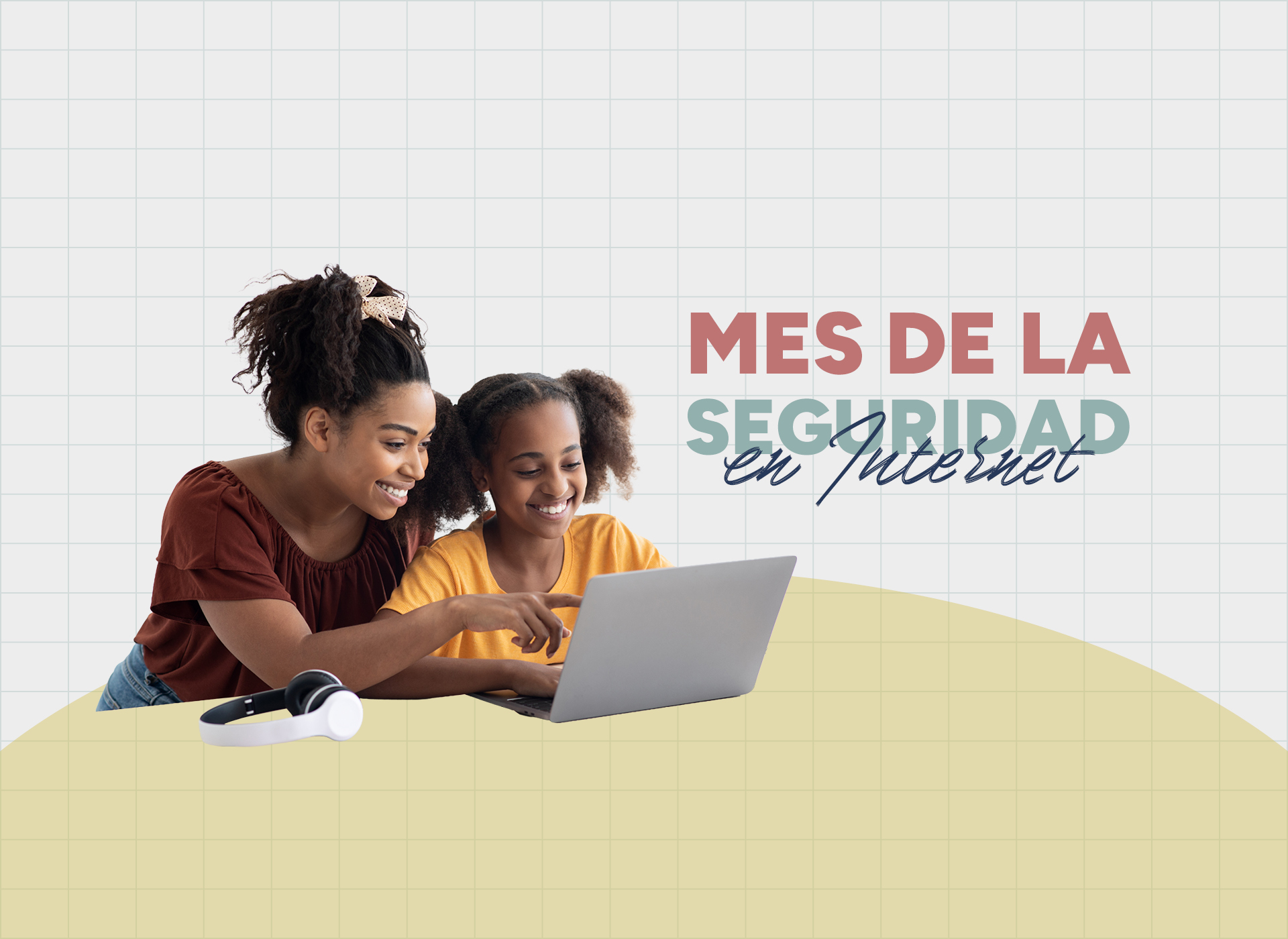 Mother and daughter on computer together