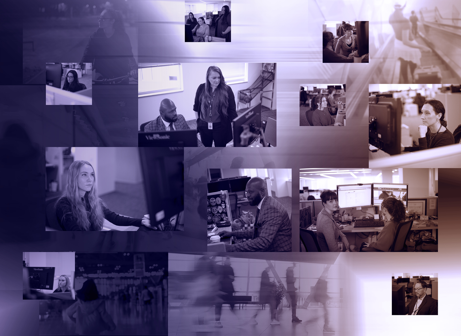 collage of ncmec staff working on trafficking cases